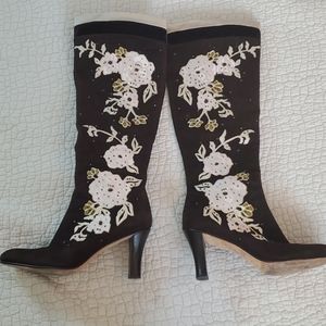 Stunning Embroidered Dress Boots